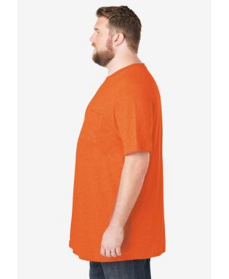 Big & Tall Shrink-Less Lightweight Longer-Length Crewneck Pocket T-Shirt