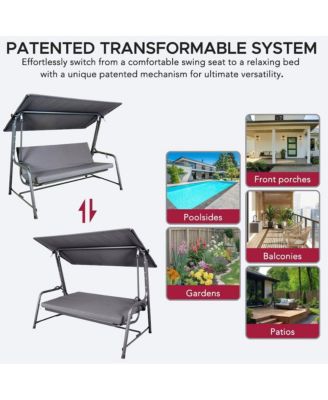 4-Seat Luxury Swing and Bed with Elastic Metal Mesh Seat