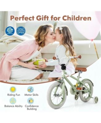 Kids Bike with Adjustable Handlebar and Saddle Green-14 Inches