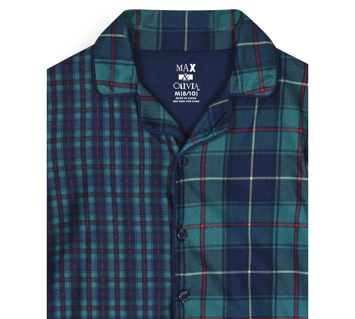 Max & Olivia Boys 4-20 2-piece Long Sleeve Shirt And Pants Pajama Set In Blue
