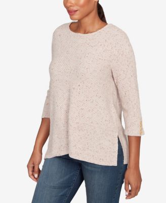 Petite Speckled Heather Rib Knit Top