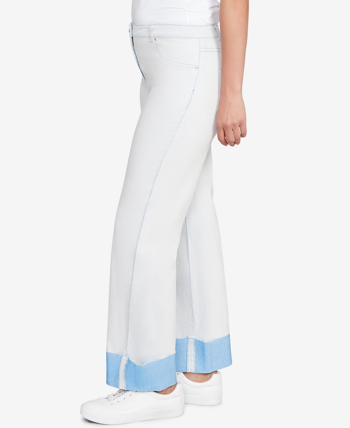 Ruby Rd. Petite Cuffed Pull-on Fly Pants In White