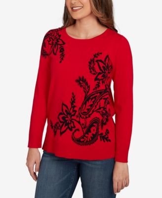 Petite Floral Paisley Jacquard Sweater