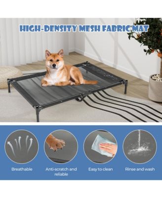 43'' Elevated Dog House for Small Breeds Large Pet House w/ Ventilated Windows