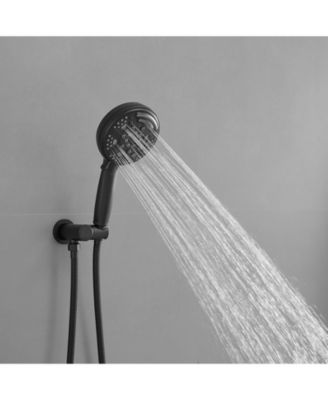 Single-Handle 1-Spray Round Rain Shower Faucet Set with Rain Shower Head & Hand Shower in Brushed Nickel (Valve Included)