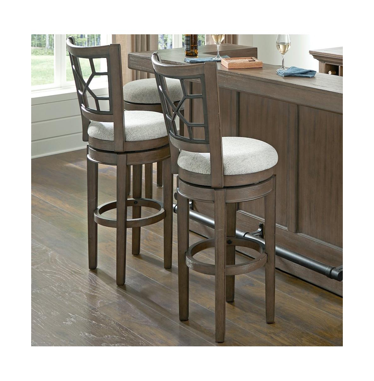 Parker House Furniture Parker House Sundance Dining - Sandstone Grid Back Swivel Bar Stool