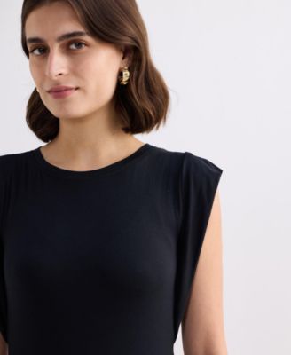 Women's Muscle Tee Short Dress in Black