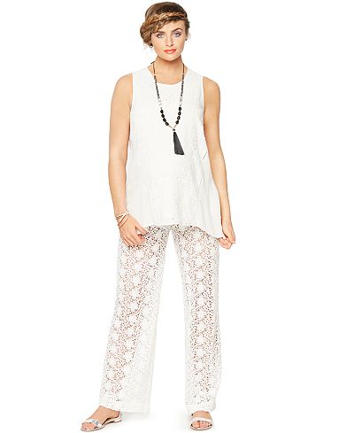 A Pea In The Pod Maternity Lace Wide-Leg Pants