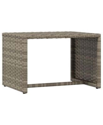 Patio Sunbed Set of 3 Gray PE Rattan, Powder-Coated Steel Large