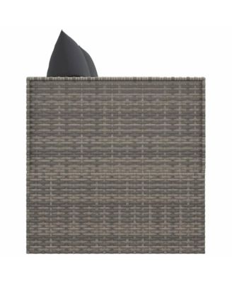 Outdoor Lounge Bed Grey Poly rattan, powder-coated steel, fabric