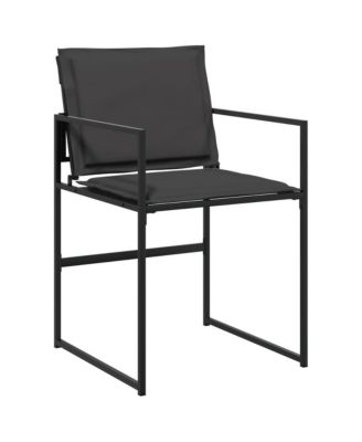 Garden Chair Set of 4 Black and Dark Grey