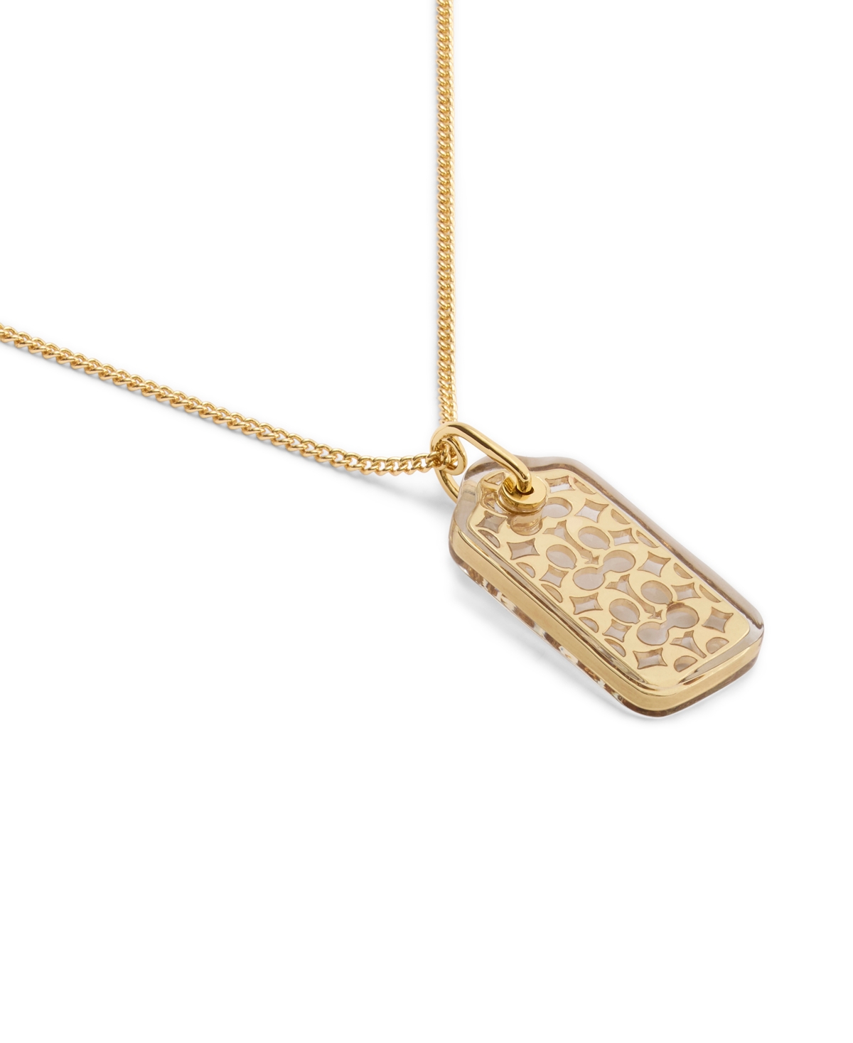 Coach Gold Plated Hangtag Pendant Necklace