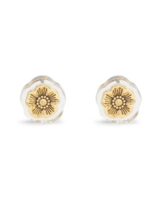 Gold Plated Tea Rose Stud Earrings