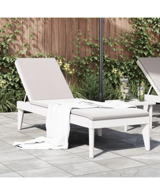 Sun Lounger White Polypropylene Medium Multi-Position Backrest