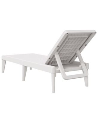 Sun Lounger White Polypropylene Medium Multi-Position Backrest