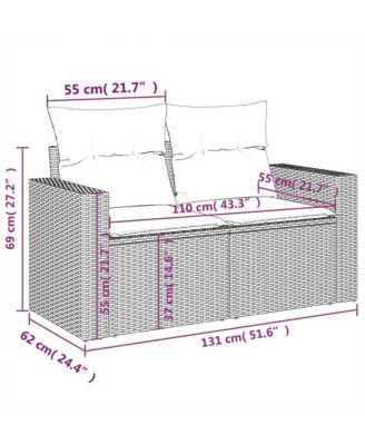 Garden Sofa Black, Cream White