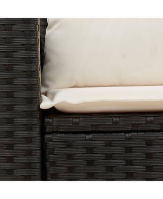 Garden Sofa Black, Cream White