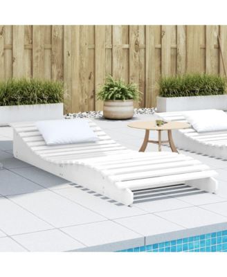 Sun Lounger White Solid pine wood 80.7 x 31.5 x 12.4 in Ergonomic