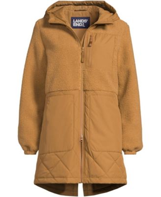 Women's High Pile Fleece Quilted Mixed Media Parka