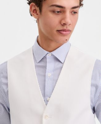 Men's Modern-Fit TH Flex Stretch  Chambray Suit Separate Vest