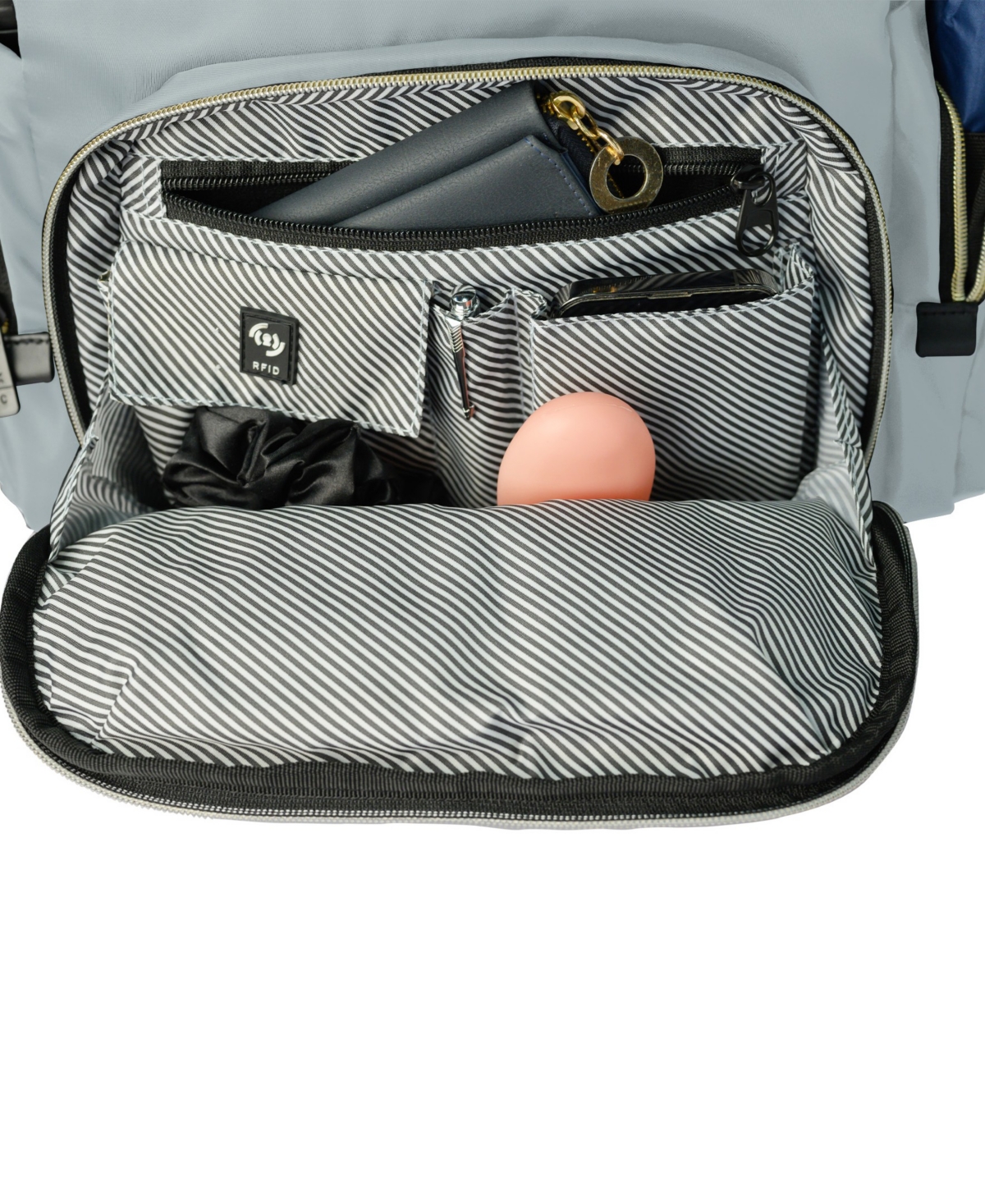 Kenneth Cole Reaction Sophie Women's Silky Nylon 15" Laptop & Tablet Anti-theft Rfid Backpack In Gray
