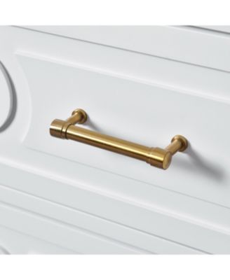 60inch Bathroom Vanity Set with Ceramic Sink Separate Free Standing Single Vanity Set with 3 Drawers Solid Wood Frame Bathroom Storage Cabinet White