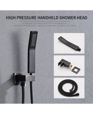 Shower System Shower Faucet Combo Set Wall Mounted with 10&amp;#x22; Rainfall Shower Head and Handheld Shower Faucet