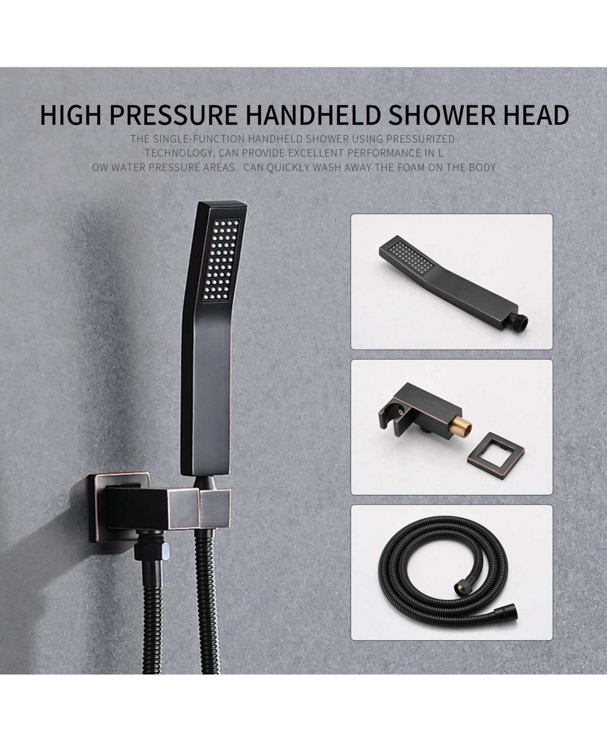 Rainsken Shower System Shower Faucet Combo Set Wall Mounted with 10" Rainfall Shower Head and Handheld Shower Faucet