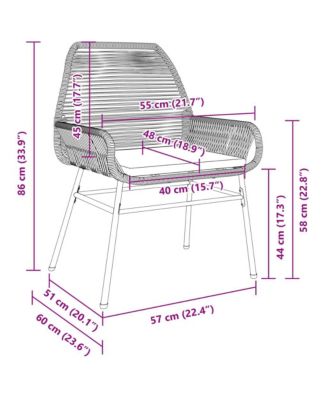 Garden Chair Black PE rattan Medium UV-resistant materials