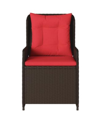 Reclining Patio Chair Brown, Red