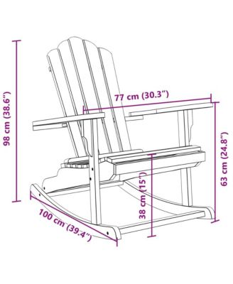 Garden Rocking Adirondack Chair Teak Solid teak wood Medium