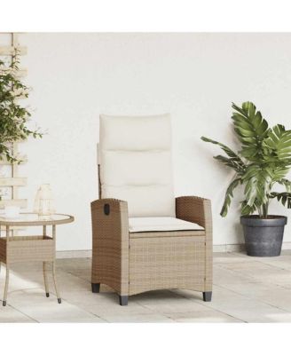 Reclining Garden Chair Beige PE rattan Standard