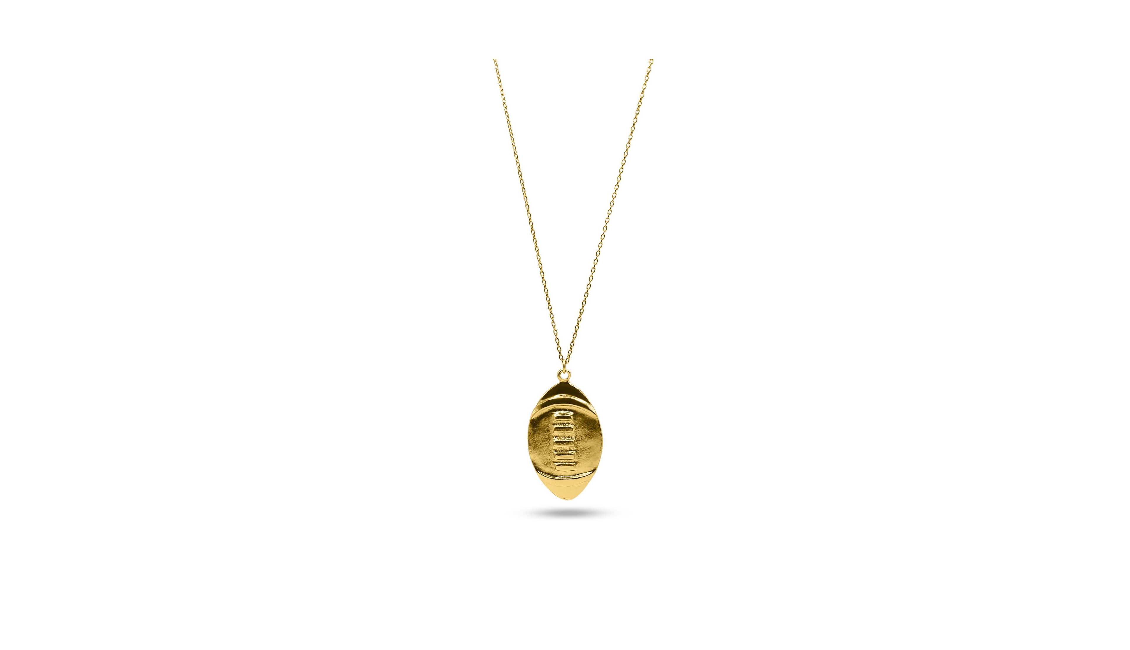 14k Gold Filled Dainty Chain NecklaceWith Gold Plated Football Charm