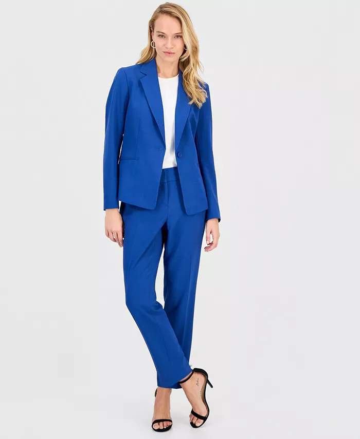 Women's Notch-Lapel Mid-Rise Pantsuit, Regular & Petites - thumbnail 4