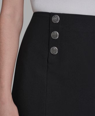 Women's Button-Detailed Peplum Skirt