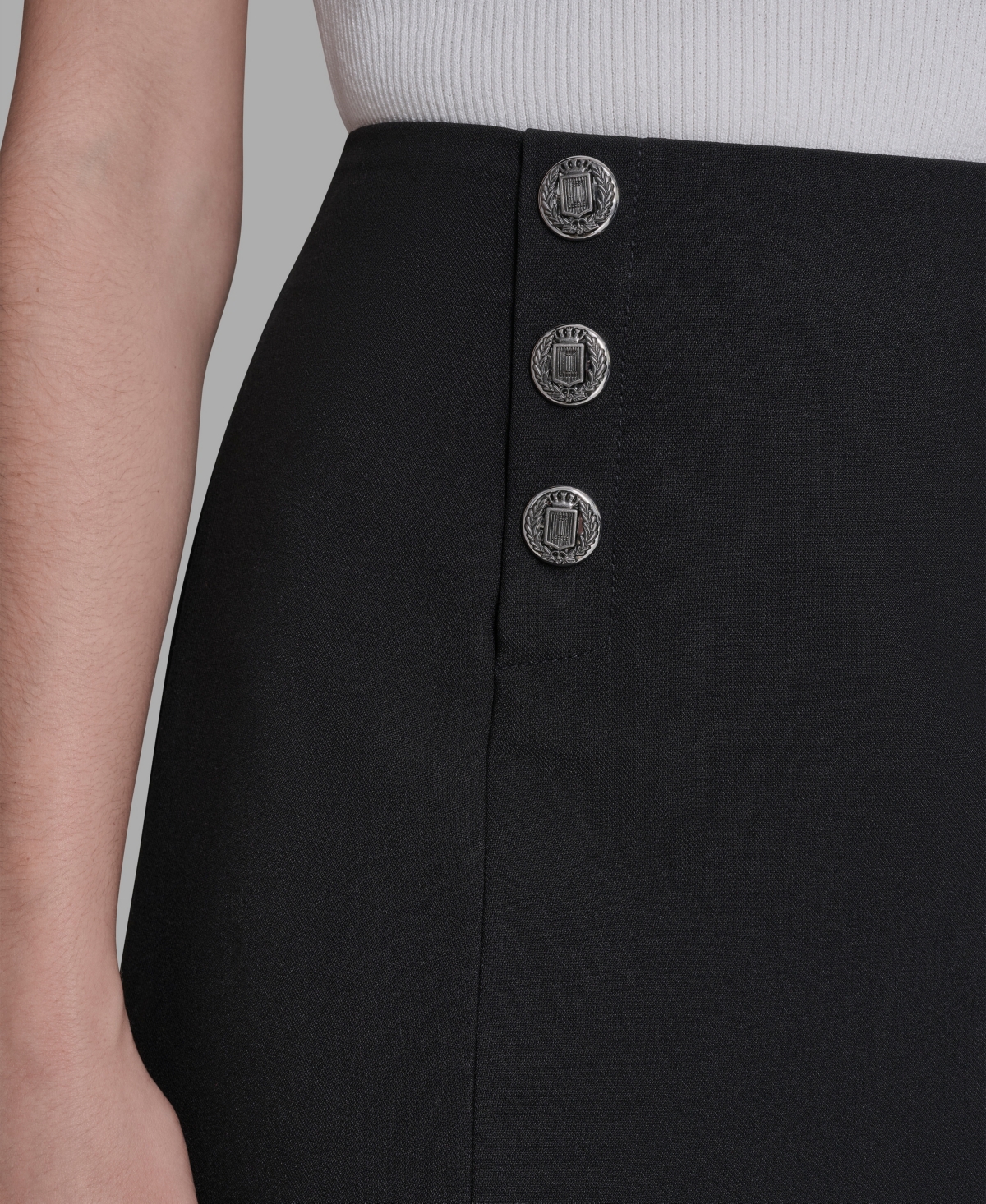 Karl Lagerfeld Paris Women's Button-Detailed Peplum Skirt