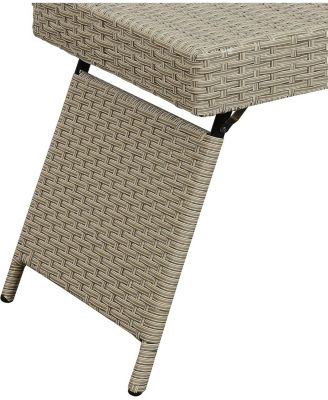 Portable Outdoor Wicker Rattan Side Table, Foldable Lightweight 7 lbs, Weather-Resistant, No Assembly Needed