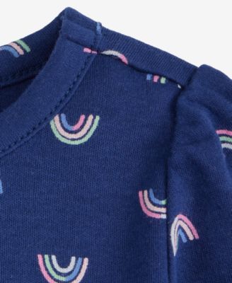 Baby Girls' Long-Sleeve Cotton Rainbow-Print T-Shirt, Macy's Exclusive