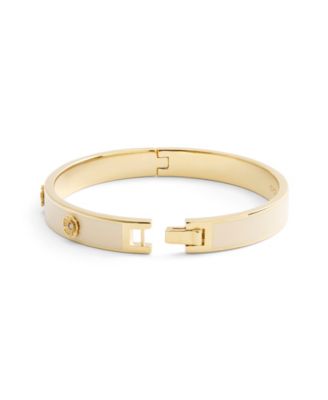 Signature Faux Stone Tea Rose Enamel Bangle Boxed Bracelet