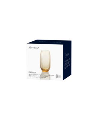 Estiva Textured Highball Sparkling Cocktail Glasses, Set of 4