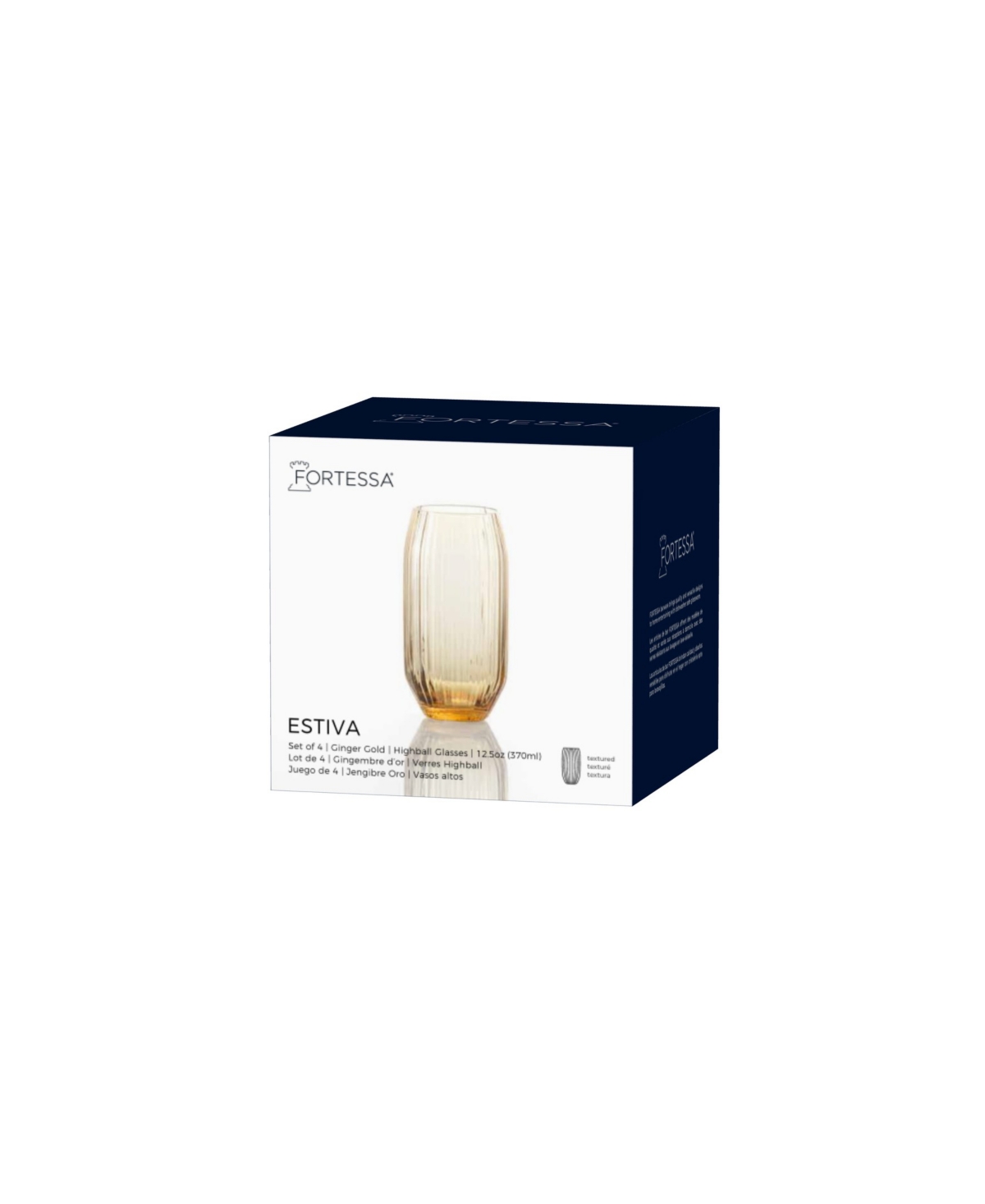 Fortessa Estiva Textured Highball Sparkling Cocktail Glasses, Set Of 4 In Yellow