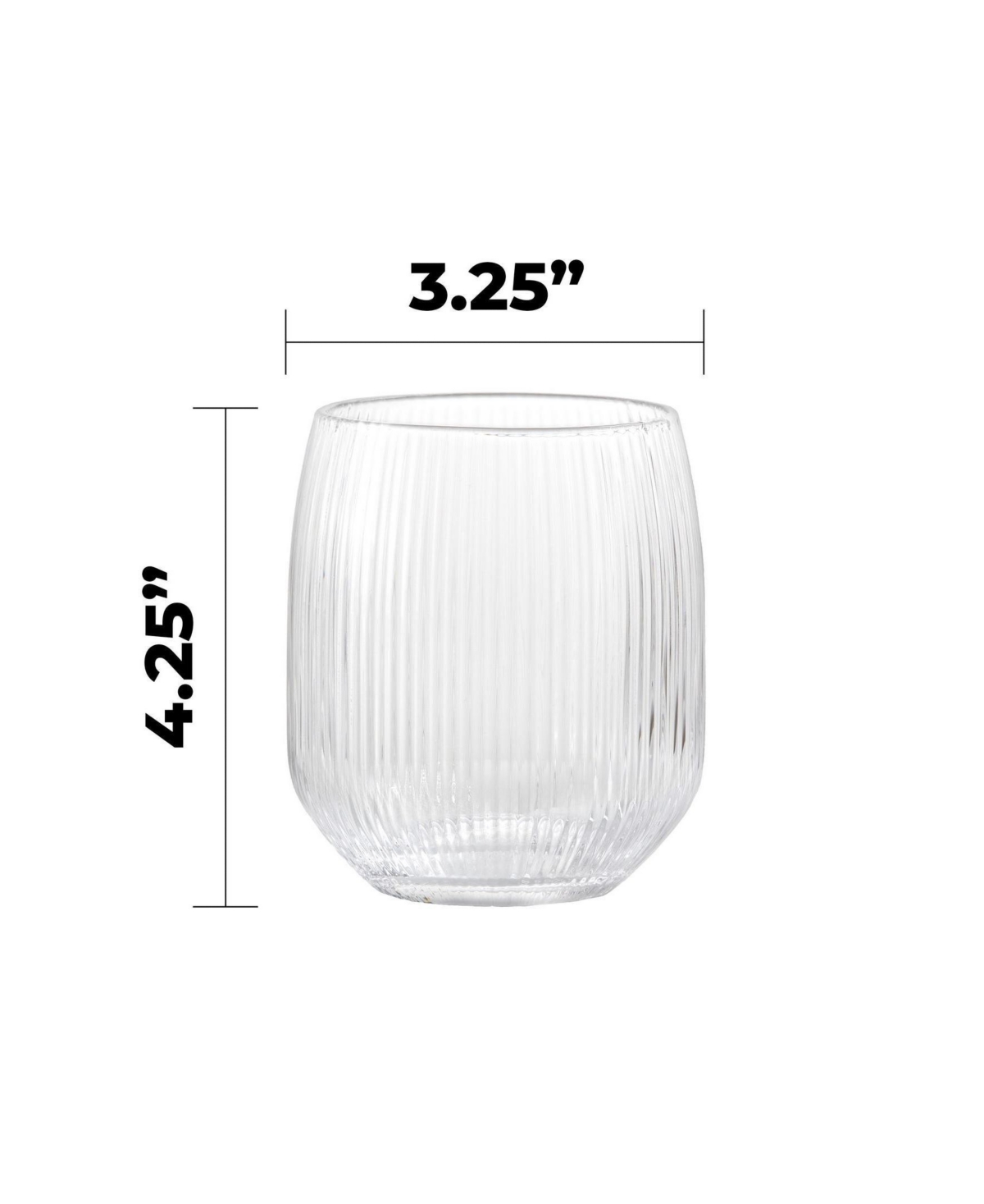 Fortessa Estiva Textured Tall Tumbler Glasses, Set Of 4 In Transparent