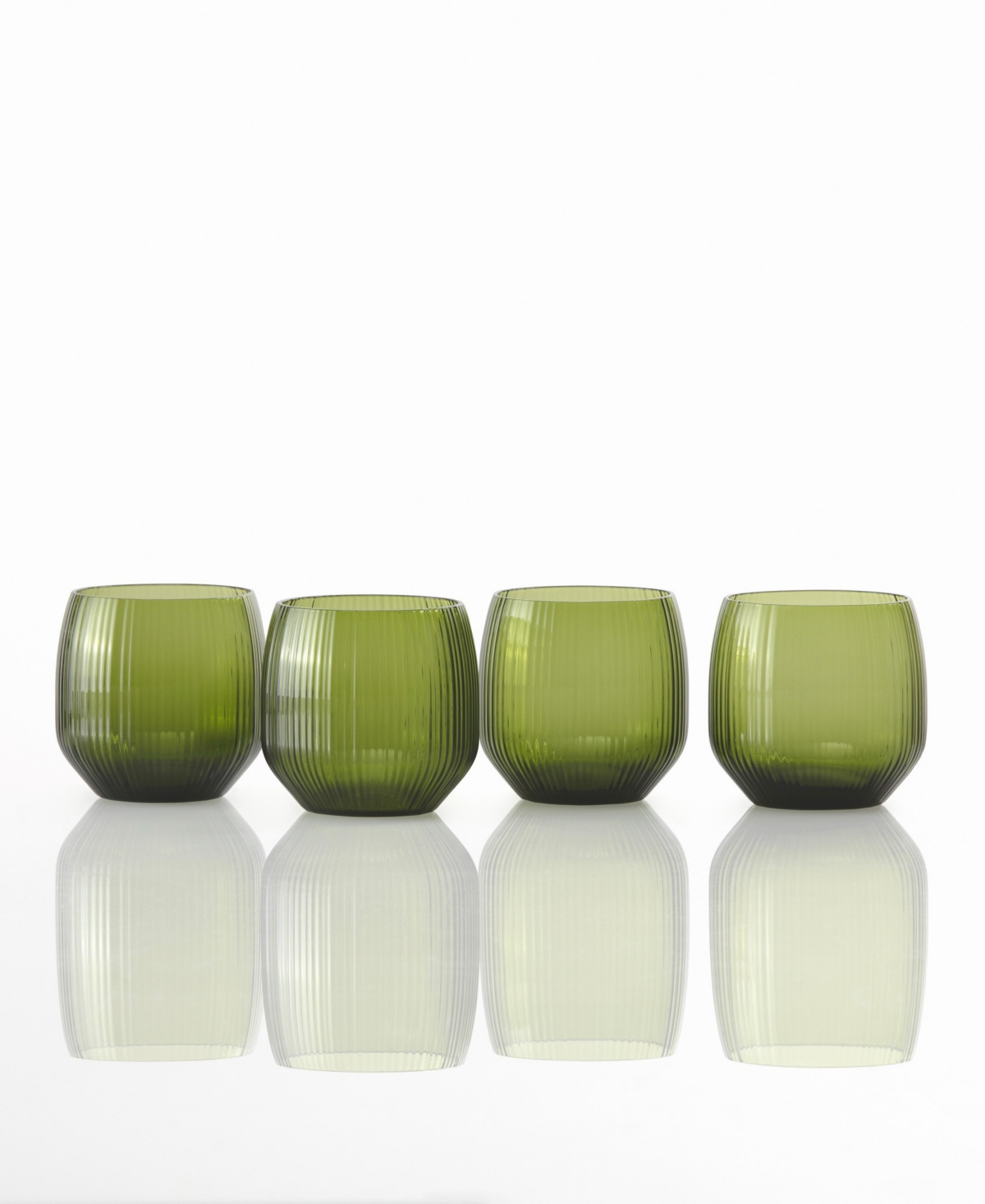 Fortessa Estiva Textured Double Old-fashioned Glasses, Set Of 4 In Green