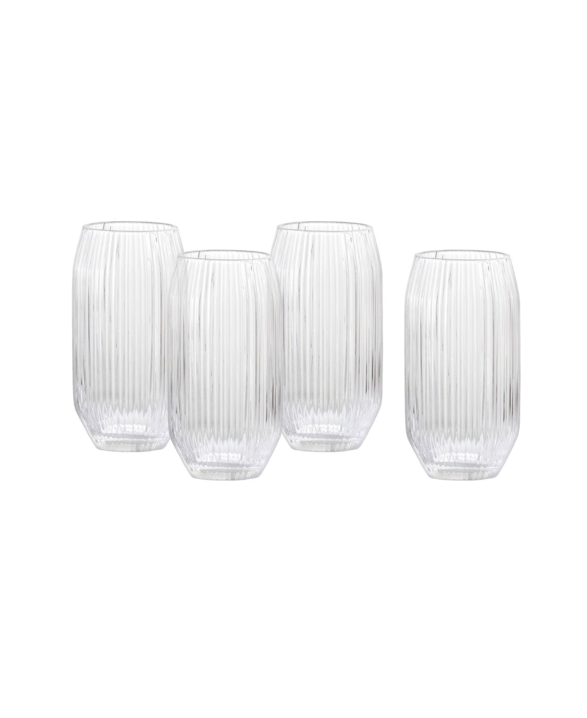 Fortessa Estiva Textured Highball Sparkling Cocktail Glasses, Set Of 4 In Transparent