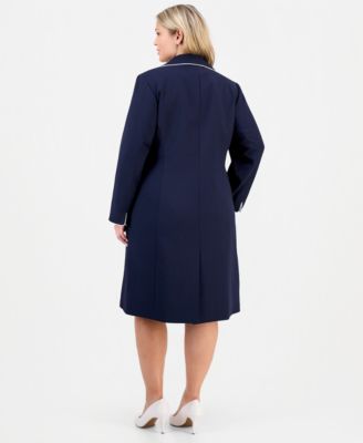 Plus Size Open-Front Jacket & Round-Neck Sheath Dress