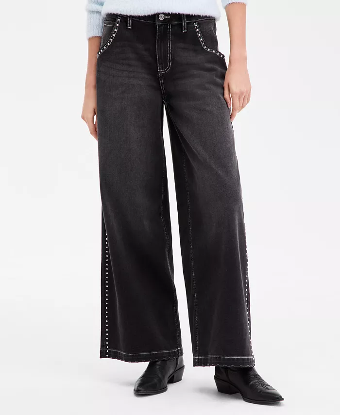 Juniors' Studded Wide-Leg Jeans - thumbnail 8