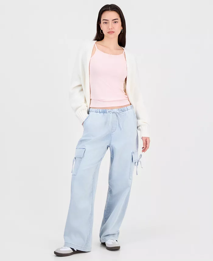 Juniors' Ultra Cozy Bow Cargo Pull-On Jeans - thumbnail 5