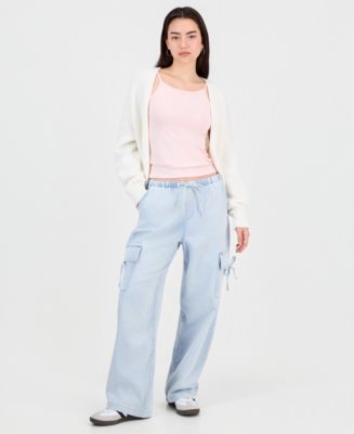 Vanilla Star Juniors' Ultra Cozy Bow Cargo Pull-On Jeans