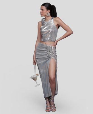 Women's Rose Applique Sleeveless Top