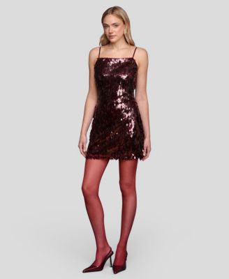 Women's Square Neck Open Back Mini Dress